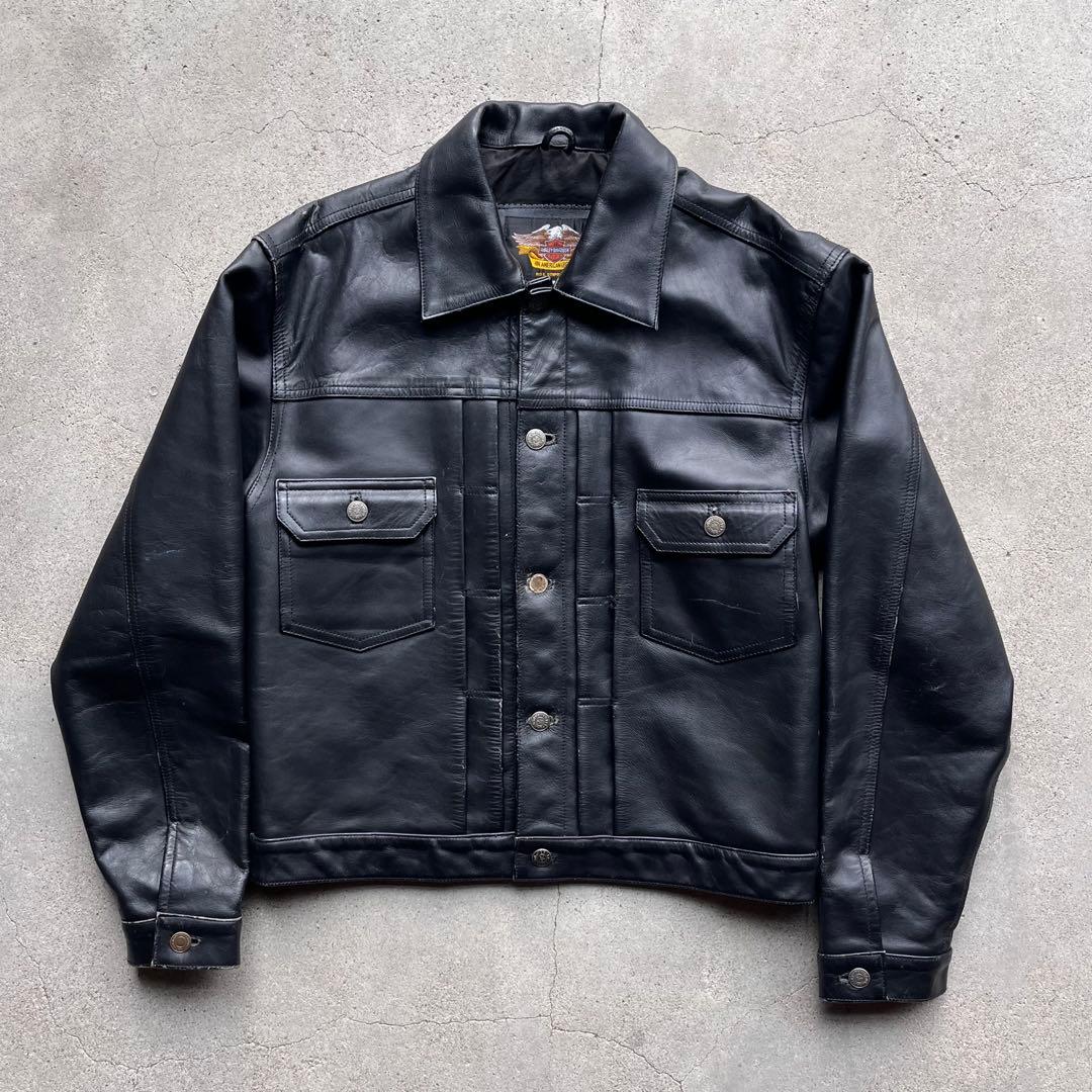 HARLEY DAVIDSON 90's 2nd レザージャケット Vintage 90s Harley Davidson Leather Jacket Vented Nevada Removable