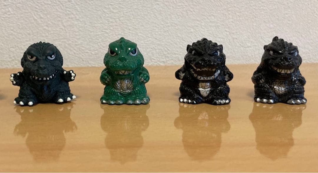 レトロ レア ゴジラ 指人形 4個セット GODZILLA 平成 昭和 ソフビ