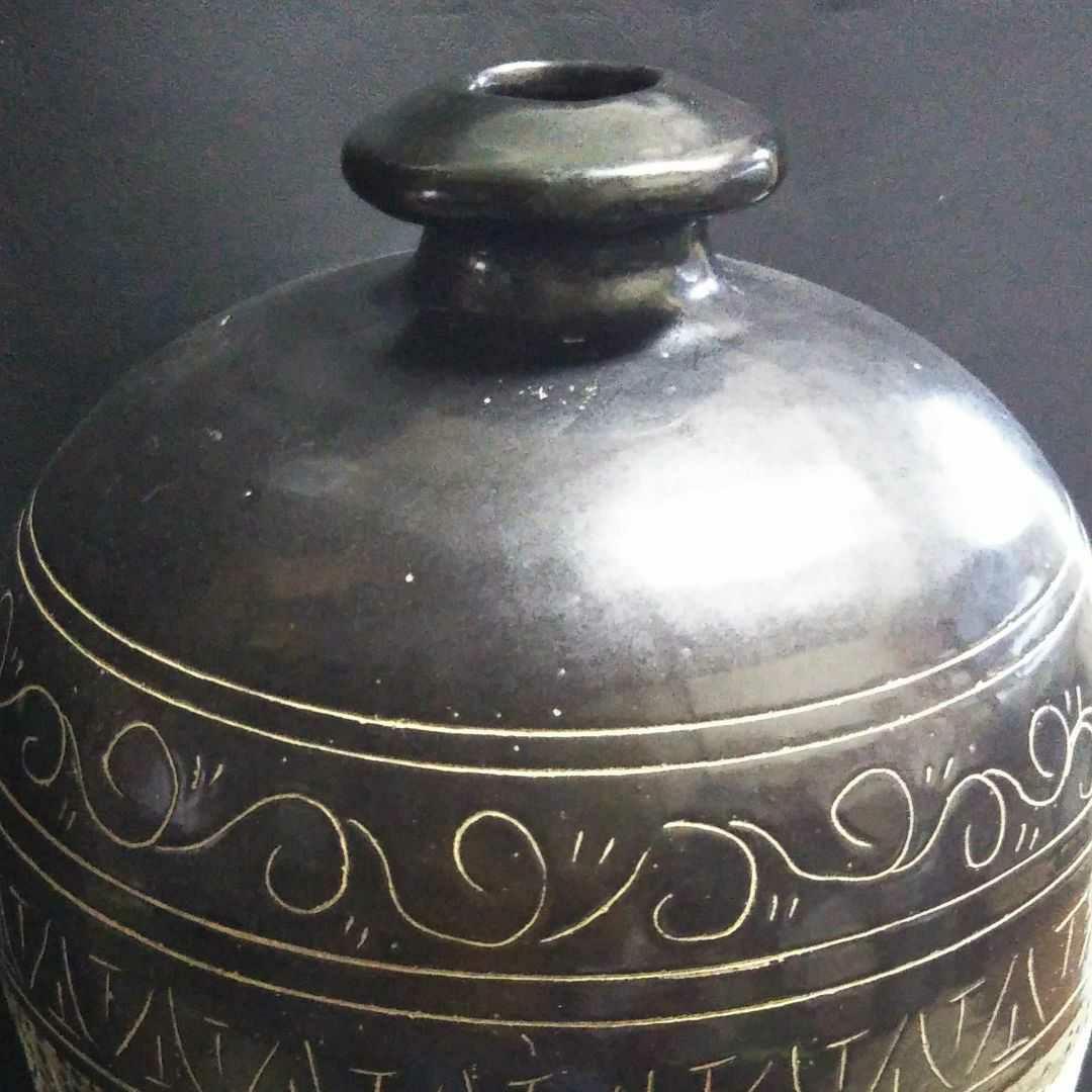 中国古美術/磁州窯黒掻落龍紋大梅瓶/北宋代/