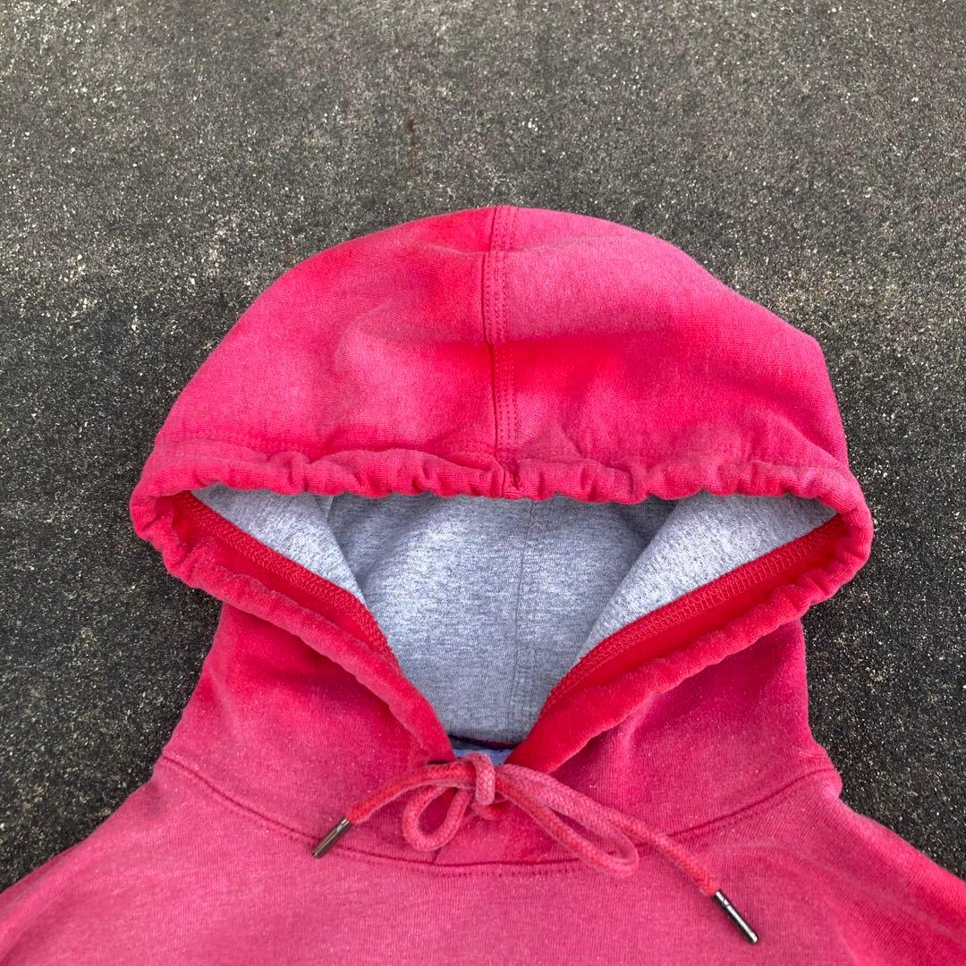 鬼フェード Championロゴパーカー XL 褪色 ピンク-レッド グランジ