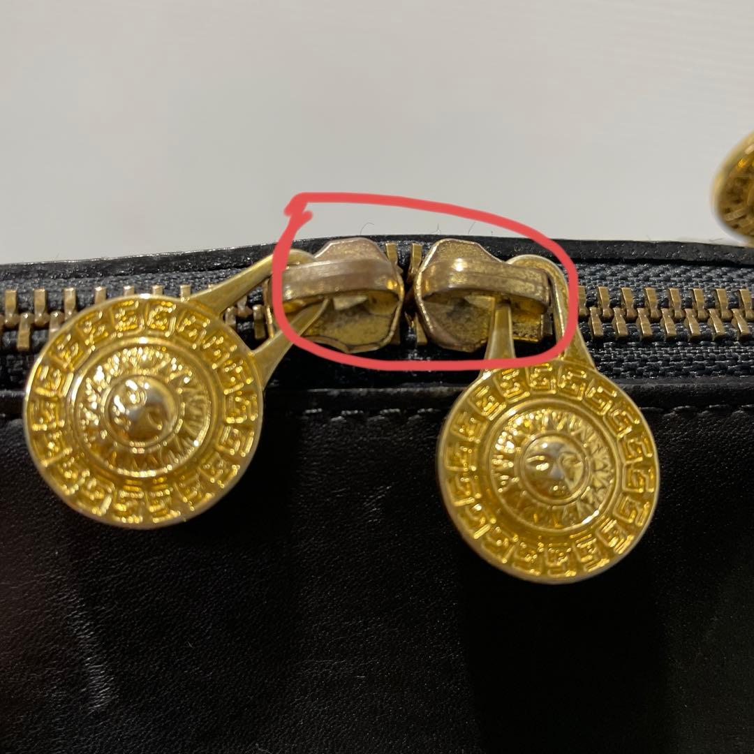 ヴェルサーチェ ハンドバッグ ボストンバッグ 2way ロゴ型押し黒