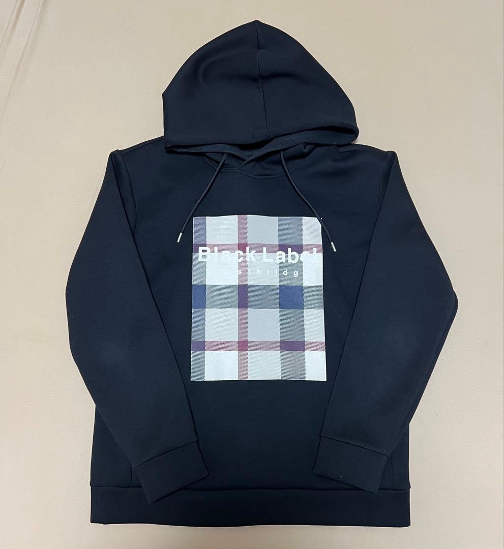 BLACK LABEL CRESTBRIDGEチェック柄パーカー Mサイズ　黒