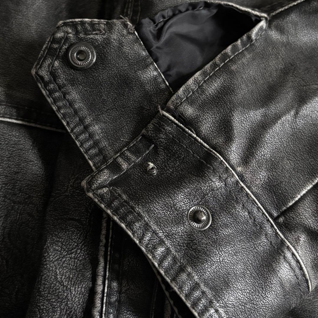 00's vintage ギミック レザージャケット アーカイブ y2k - メルカリ