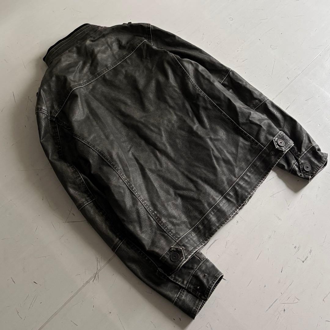 00's vintage ギミック レザージャケット アーカイブ y2k - メルカリ