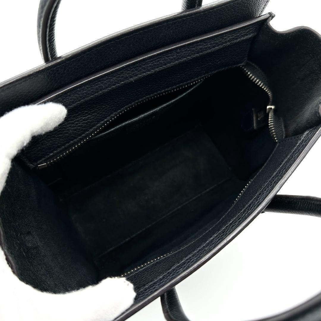 極美品】セリーヌ ラゲージ ナノショッパー 黒 ストラップ付き - メルカリ