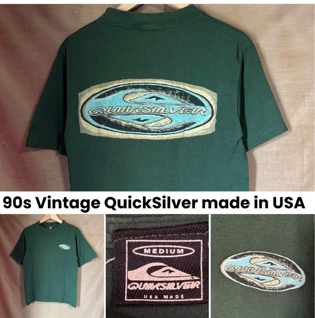 90s quicksilver／送料込・即購入可】クイックシルバーロゴTee - メルカリ