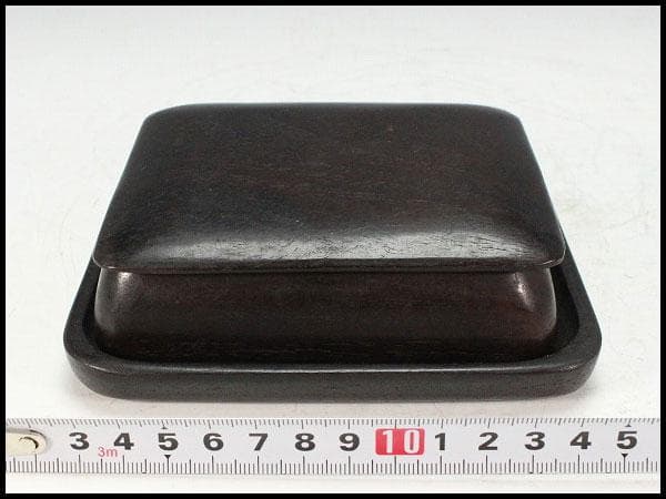 紫檀 蓋物 台付 二件(K-A714)