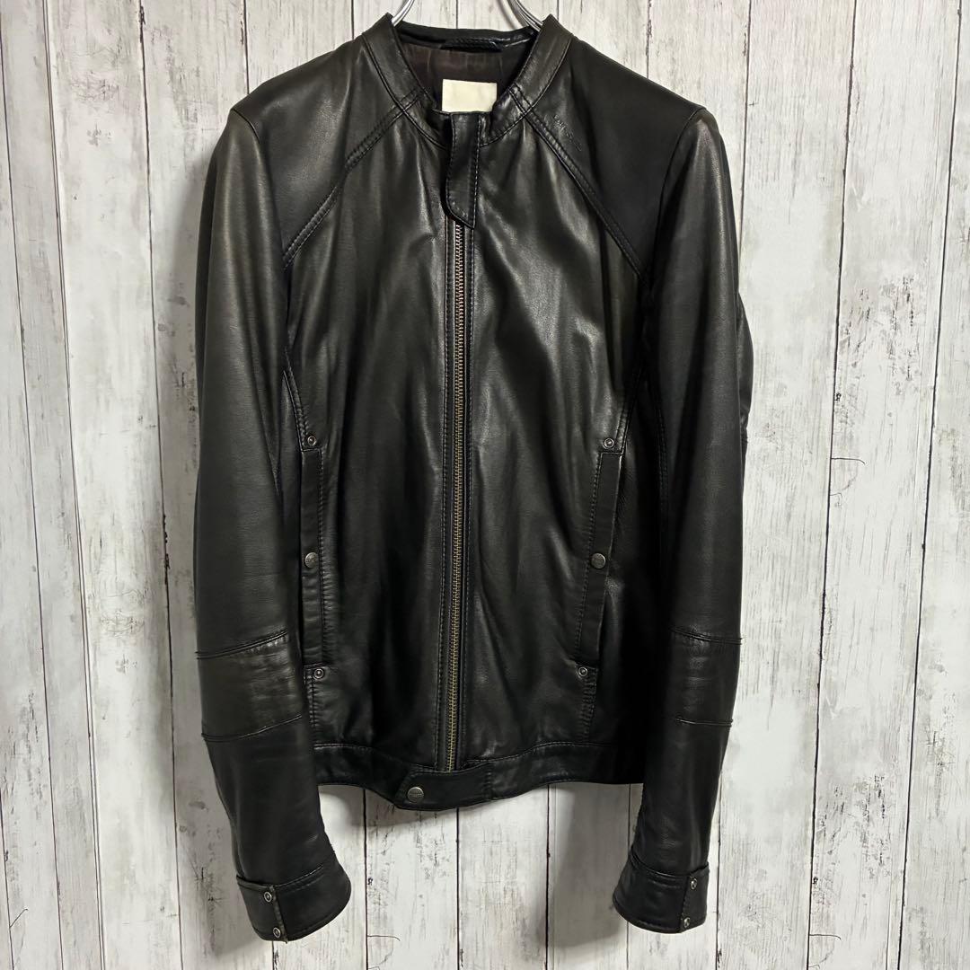 DIESELディーゼル 羊革ラムレザージャケット シングルライダース Sサイズ DIESEL ディーゼル レザージャケット シングルライダース 羊革