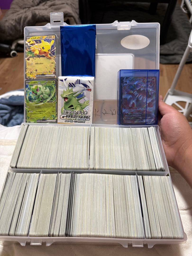 ポケモンカード引退品収納ケース&オリジナルデッキ付き今だけチップのやつと人形付き