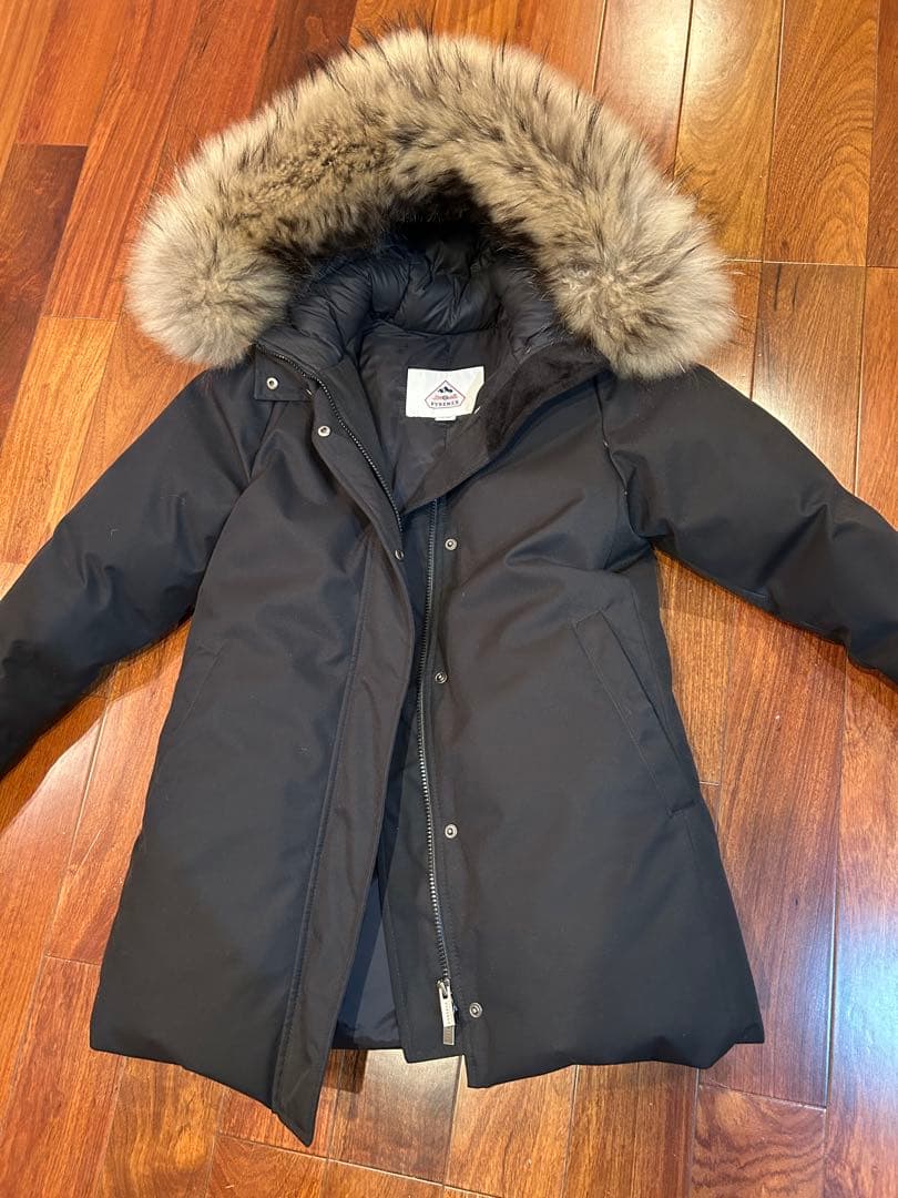 PYRENEX ファー付き ダウンジャケット 美品　ブラック　JP38