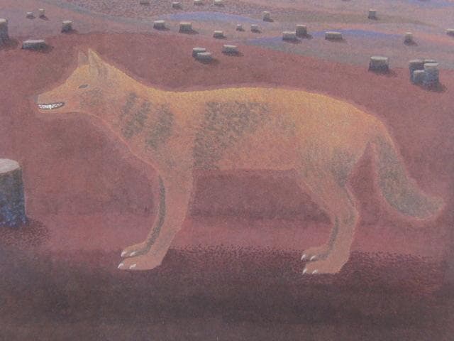 三谷青子、【狼】、希少な額装用画集より、新品額装付、状態良好