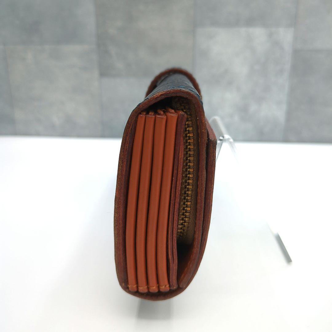 極美品✨フェリージ 長財布 コロコロ クロコ型押し レザー紺 定価86900