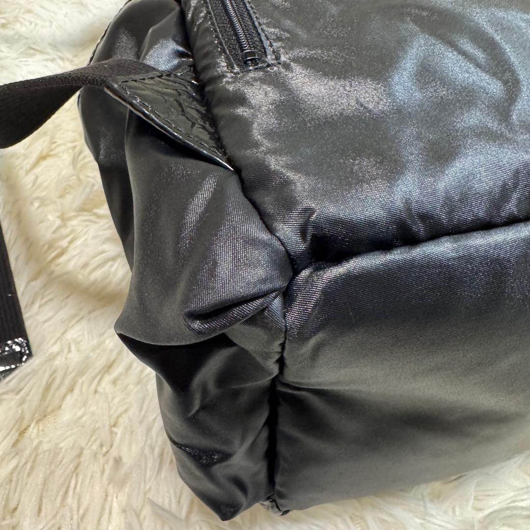 cooga クーガ 軽量レザー ナイロン リュック 黒 ビジネスバッグ