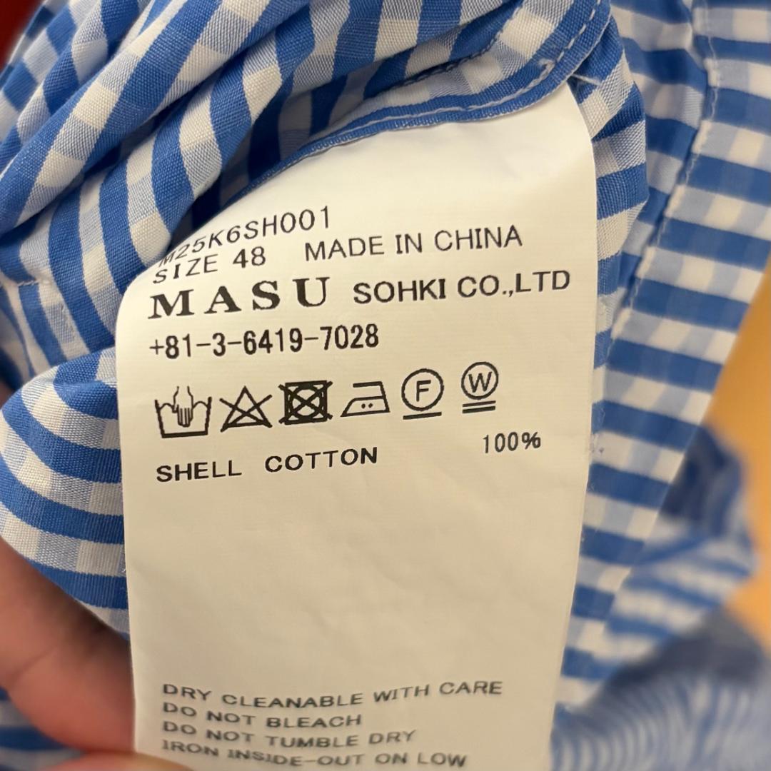 MASU 25ss hooded B.D shirts フード付きシャツ 48
