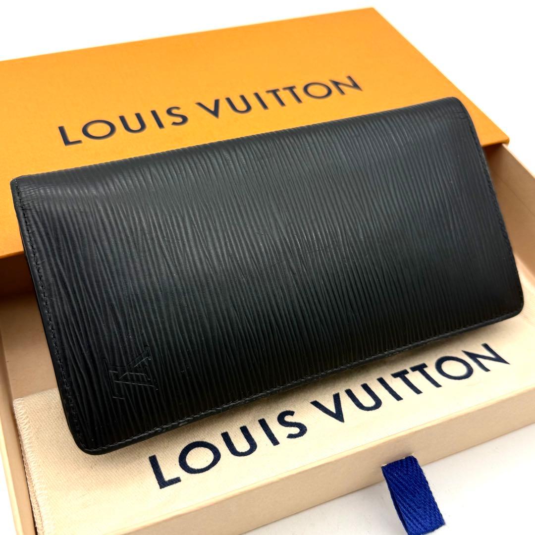 【美品】ルイヴィトン エピ ポルトフォイユ ブラザ ノワール 黒 長財布 LOUIS VUITTON - 【美品】ルイヴィトン エピ ポルトフォイユ ブラザ