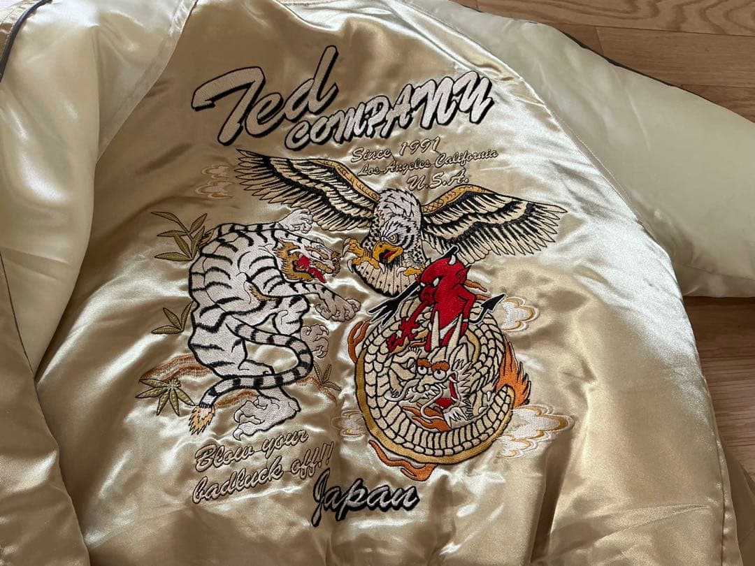 ✨テッドカンパニー スカジャン 刺繍 龍虎 和柄 リバーシブル✨ 絡繰魂 スカジャン メンズ 龍虎 刺繍スカジャン 粋 リバーシブル 和柄