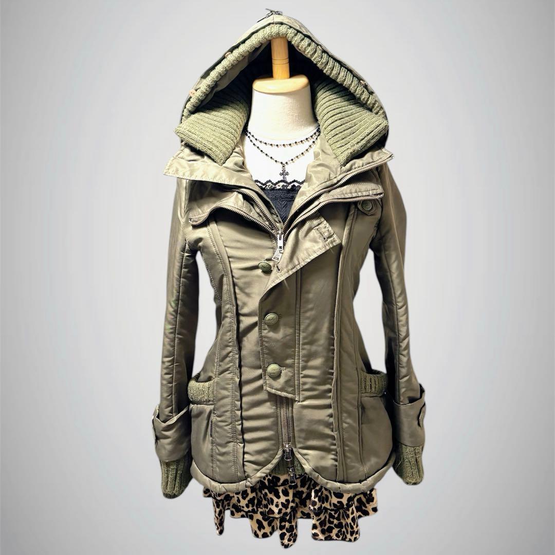 ミリタリージャケット フード ギミック カーキー Y2K 平成ギャル グランジ