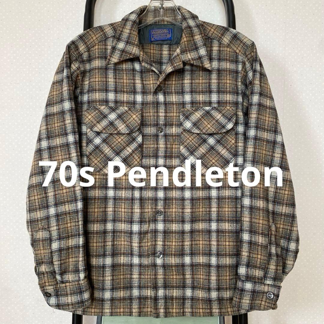 70s Pendleton ペンドルトン ボードシャツ オープンカラー ウール