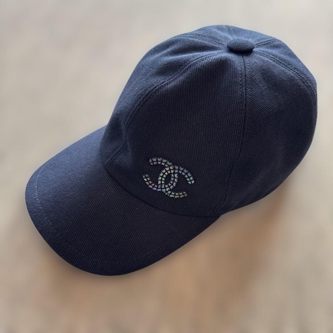 【極美品】CHANEL シャネル　ネイビー　キャップ　帽子