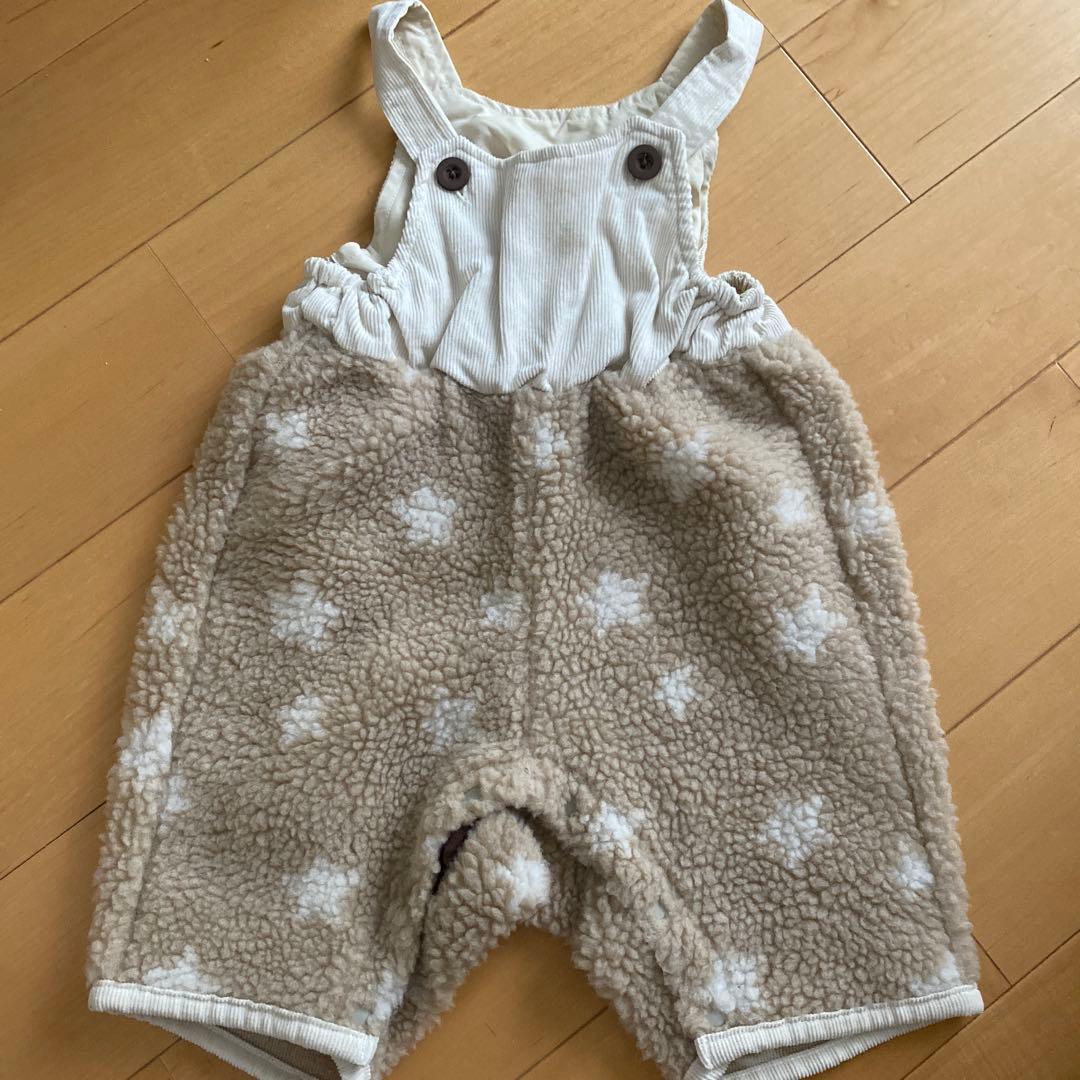 星柄フリースロンパース ベージュ - メルカリ