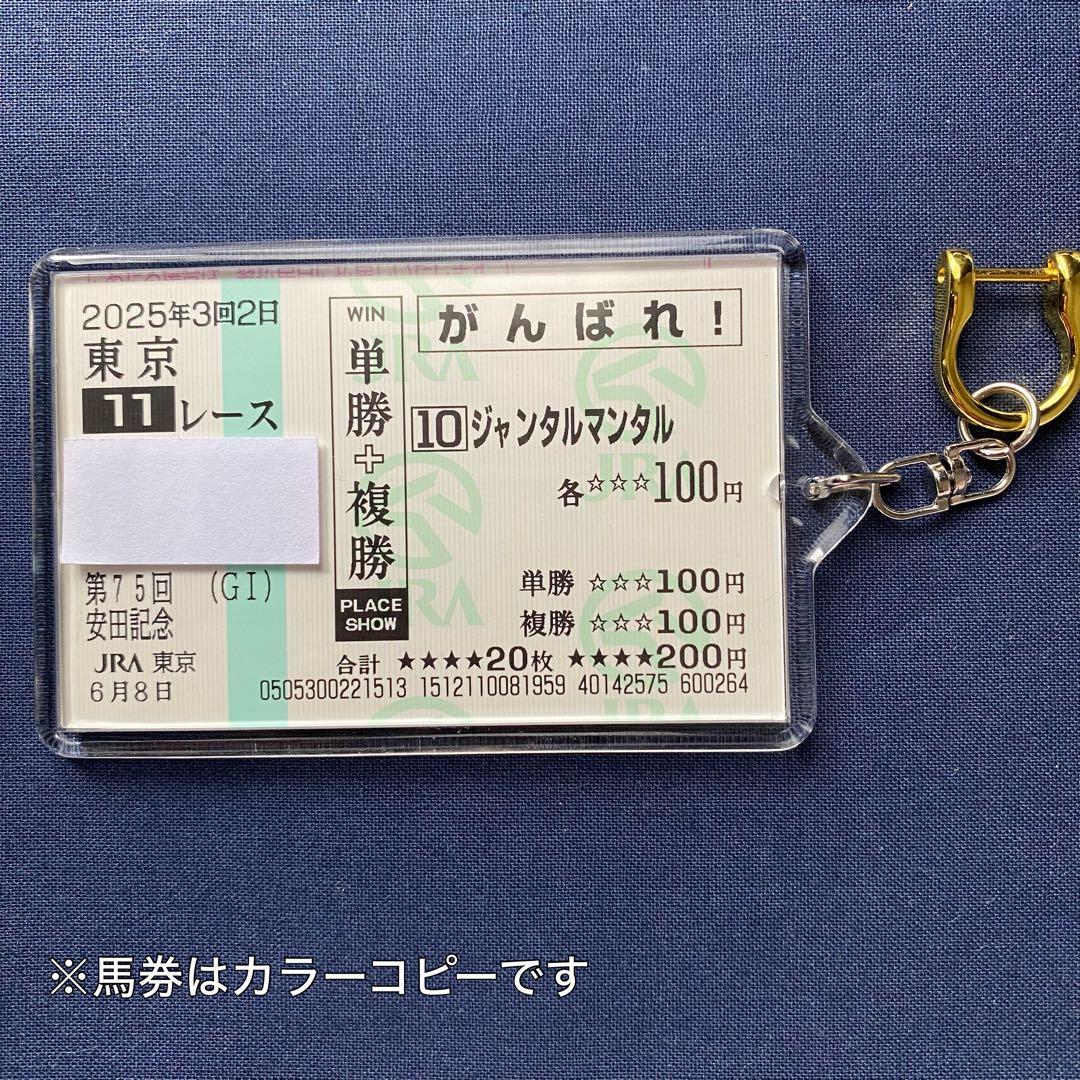 ジャンタルマンタル 2025安田記念 応援単勝馬券【カラーコピー】＋馬券