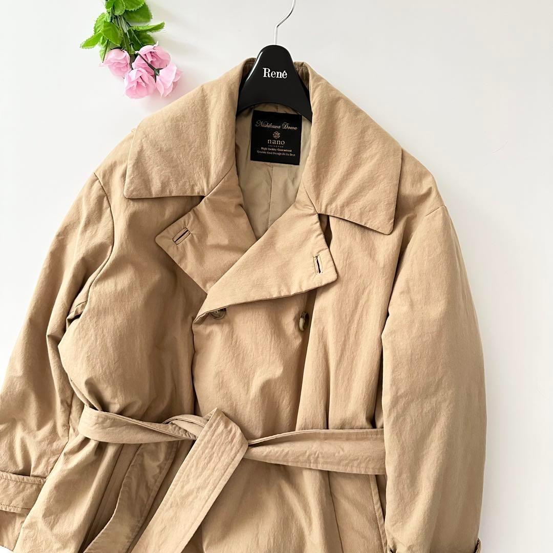 ナノユニバース 西川ダウン 東原亜希 コラボ トレンチダウン ベージュ