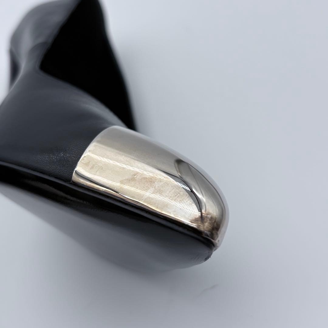 美品 CELINE エディ期 レザー パンプス メタルトゥ ヒール ポイン