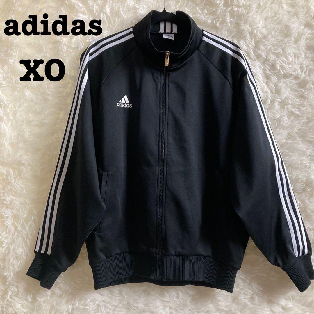 90s adidas アディダストラックジャケット ジャージ デサント 黒 XO