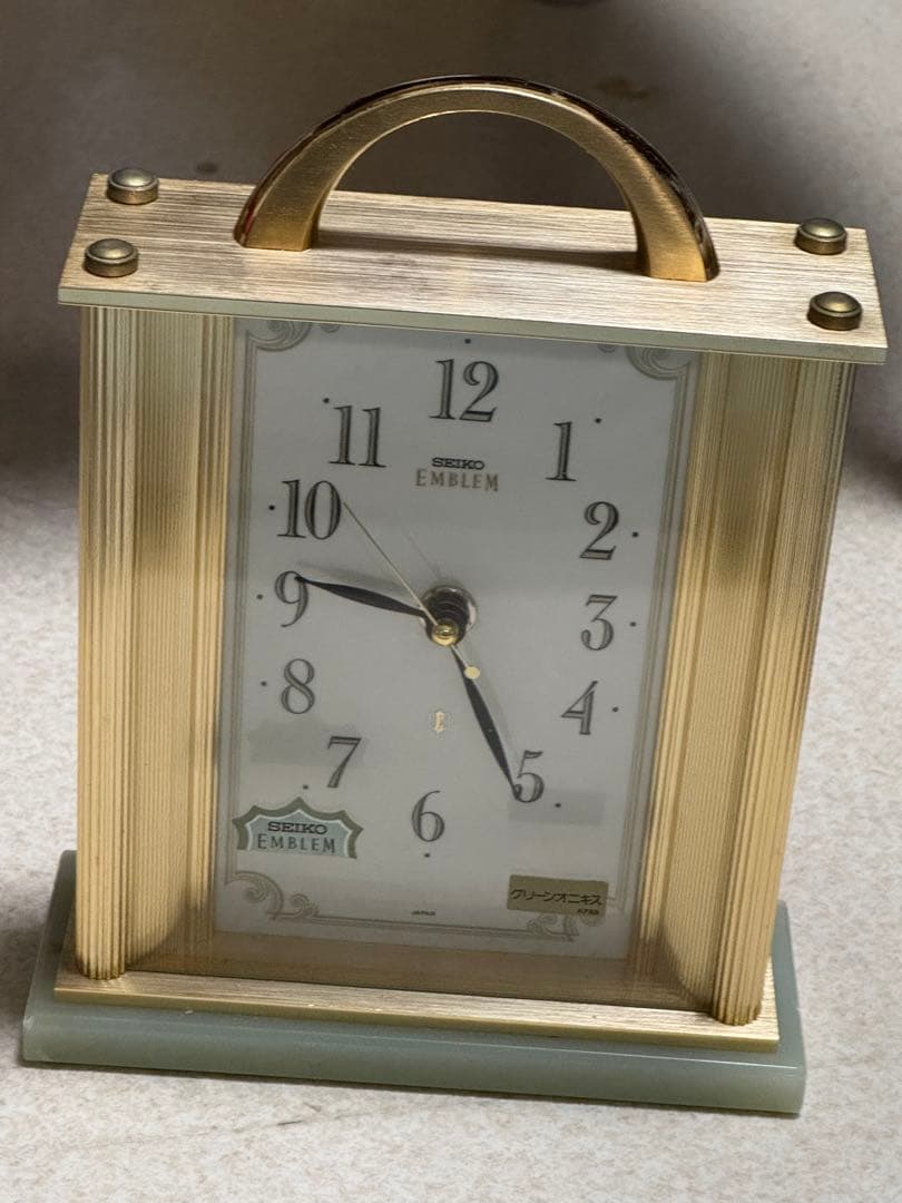 SEIKO EMBLEM グリーンオニキス クラシック置時計 - メルカリ