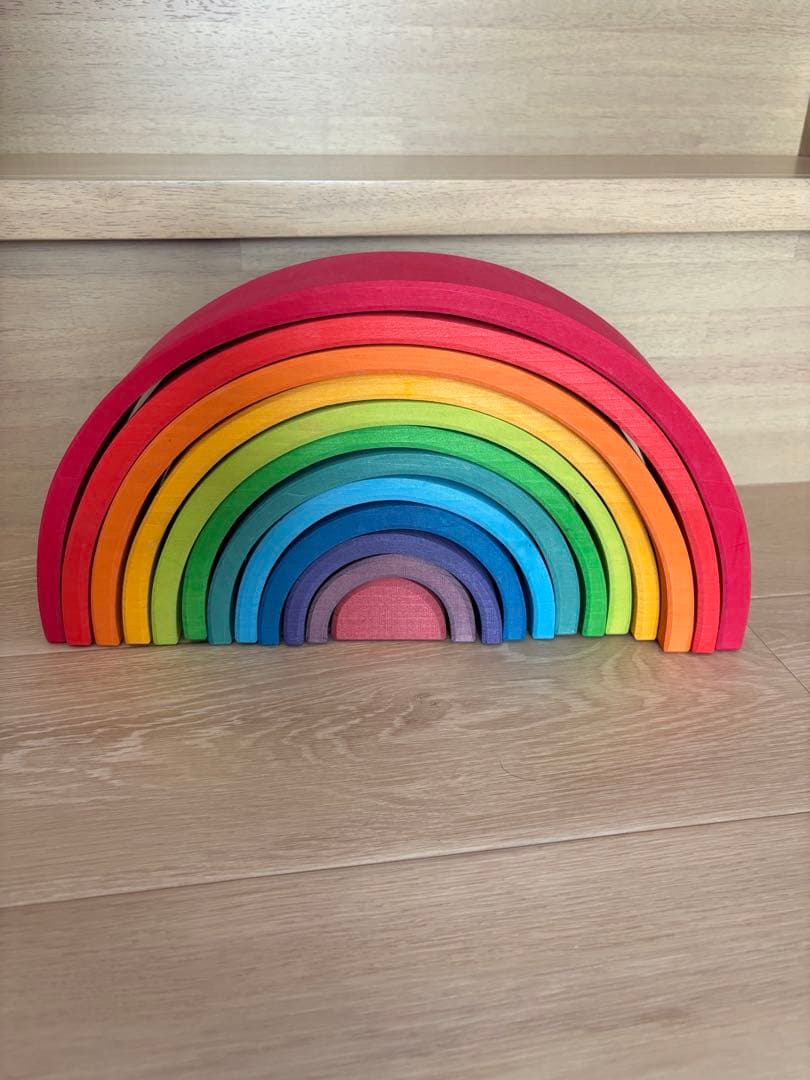 【正規品】グリムス アーチレインボー大 虹色トンネル 　木製虹色アーチ型知育玩具