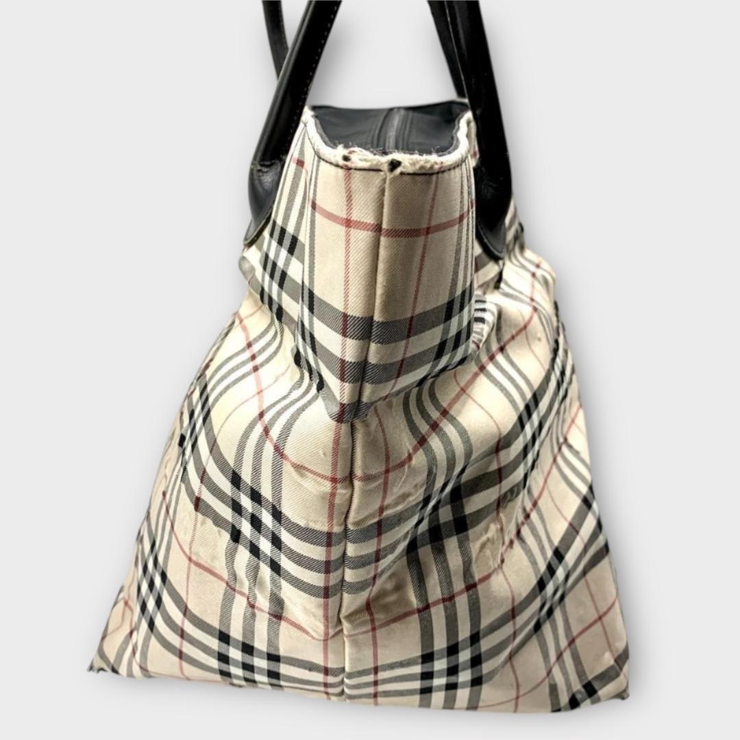 バーバリー ブルーレーベル トートバッグ ノバチェック 舟形 BURBERRY