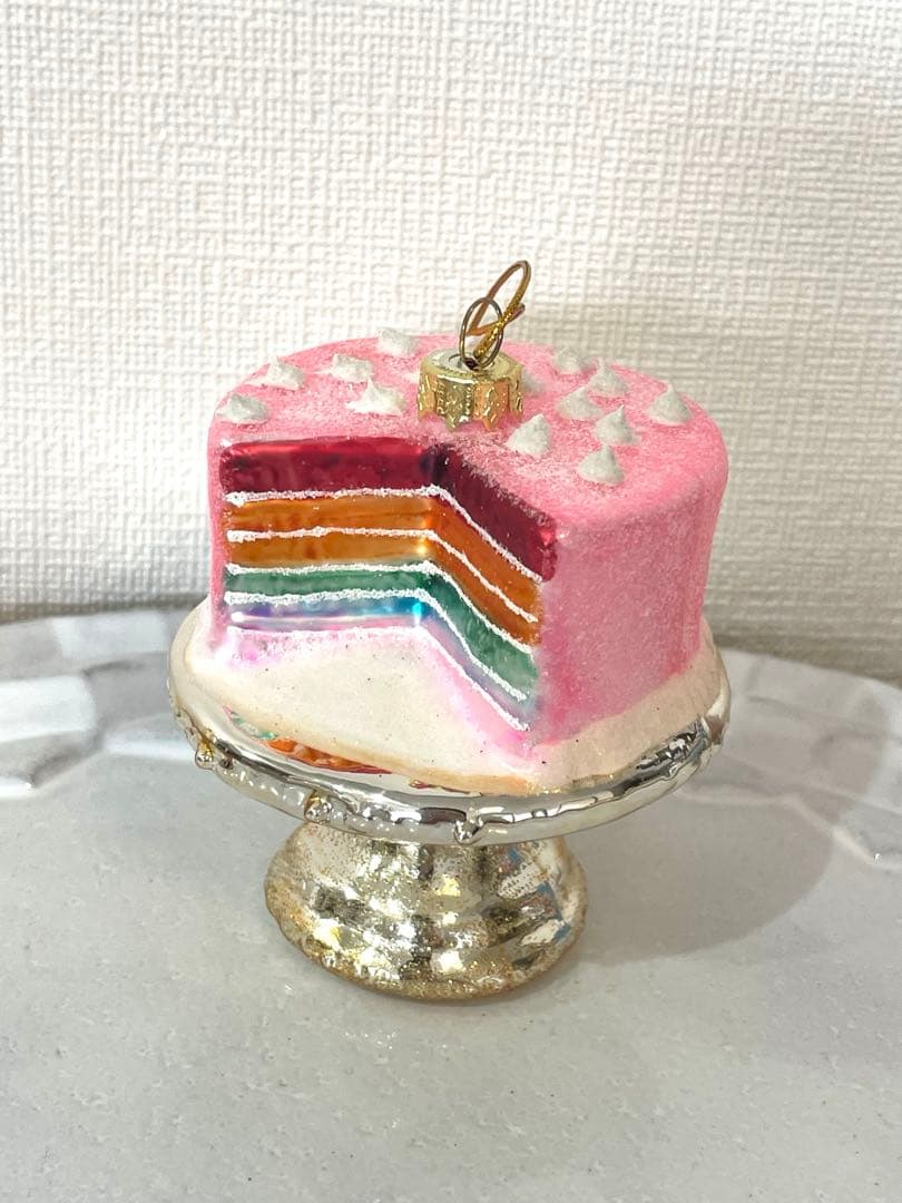 ガラスオーナメント　ピンクレインボーケーキ　アスティエ・ド・ヴィラット