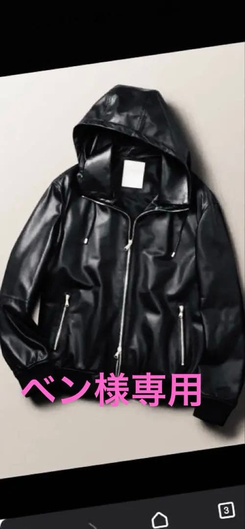 EMMETI エンメティ　ブラック レザー　革ジャン EMMETI エンメティ JURI HOODIE ユリ フード付き レザージャケット 黒