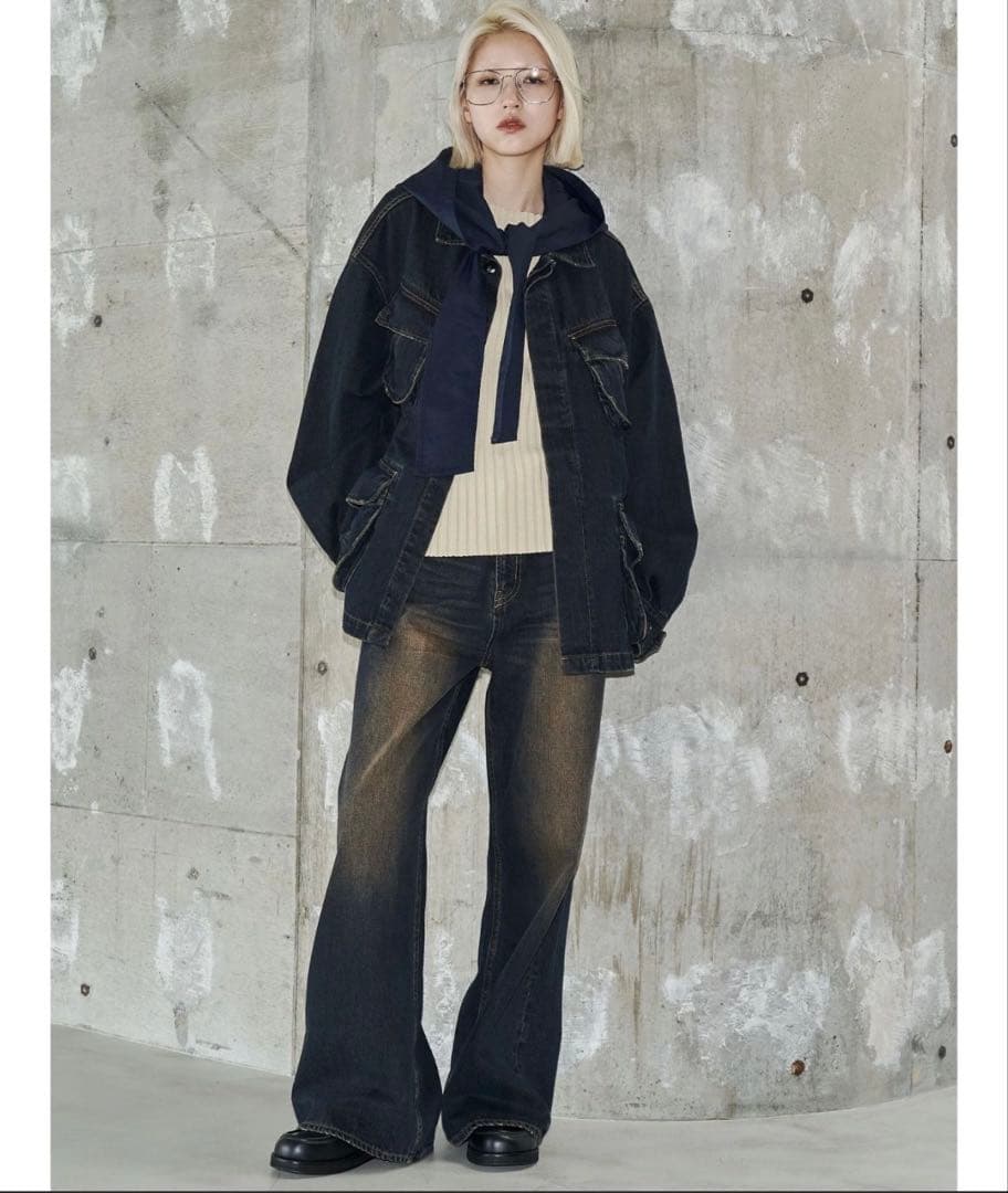 【VEQUM】RIM WIDE JEANS