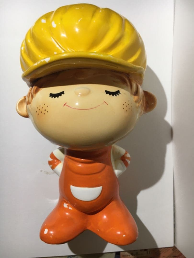 水森亜土 亜土ちゃん貯金箱』亜土工房製 陶器貯金箱【色ハゲ有