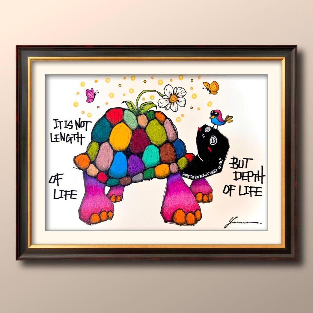 ミ*ツ様 「 花咲く一歩 」｜絵画 原画 抽象画 絵 動物画 ドローイング 画家