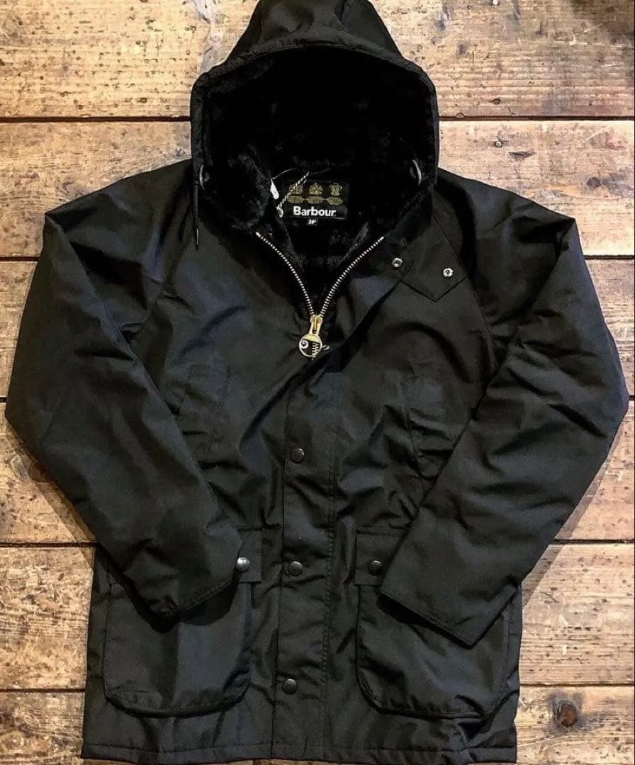 バブアー ブラック フーテッドビデイル ファーライナー ジャケット 40 Barbour（バブアー） ファーライナー付き フーデッド ビデイル MCA0439