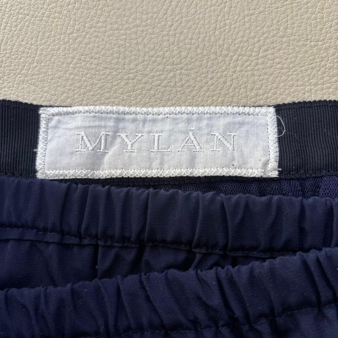 MYLAN マイラン チュール スカート マキシ丈 フレア ネイビー FREE