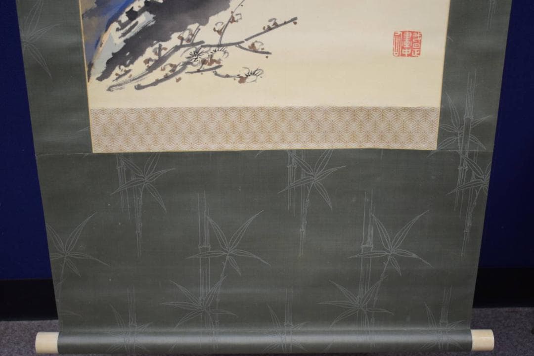 真作/姫島竹外/梅画賛/絹表装/布袋屋掛軸HI-456 - メルカリ