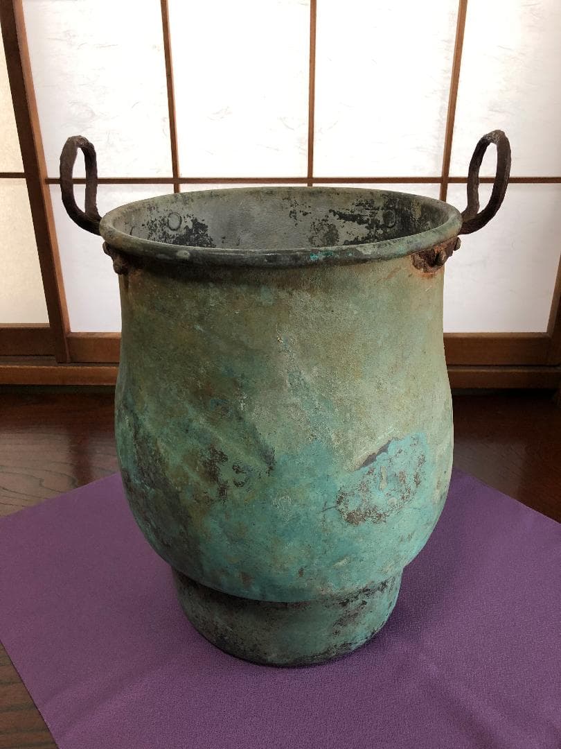 青銅陣釜 戦陣釜 】 傳今川義元公之炊飯釜 戦国時代 旧家所蔵