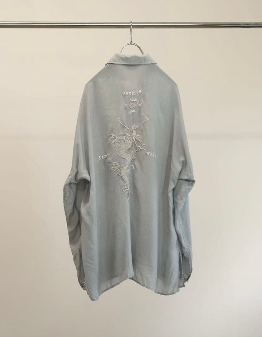 トップス ANCELLM AGING EMBROIDERY SHIRT SAX 25SS