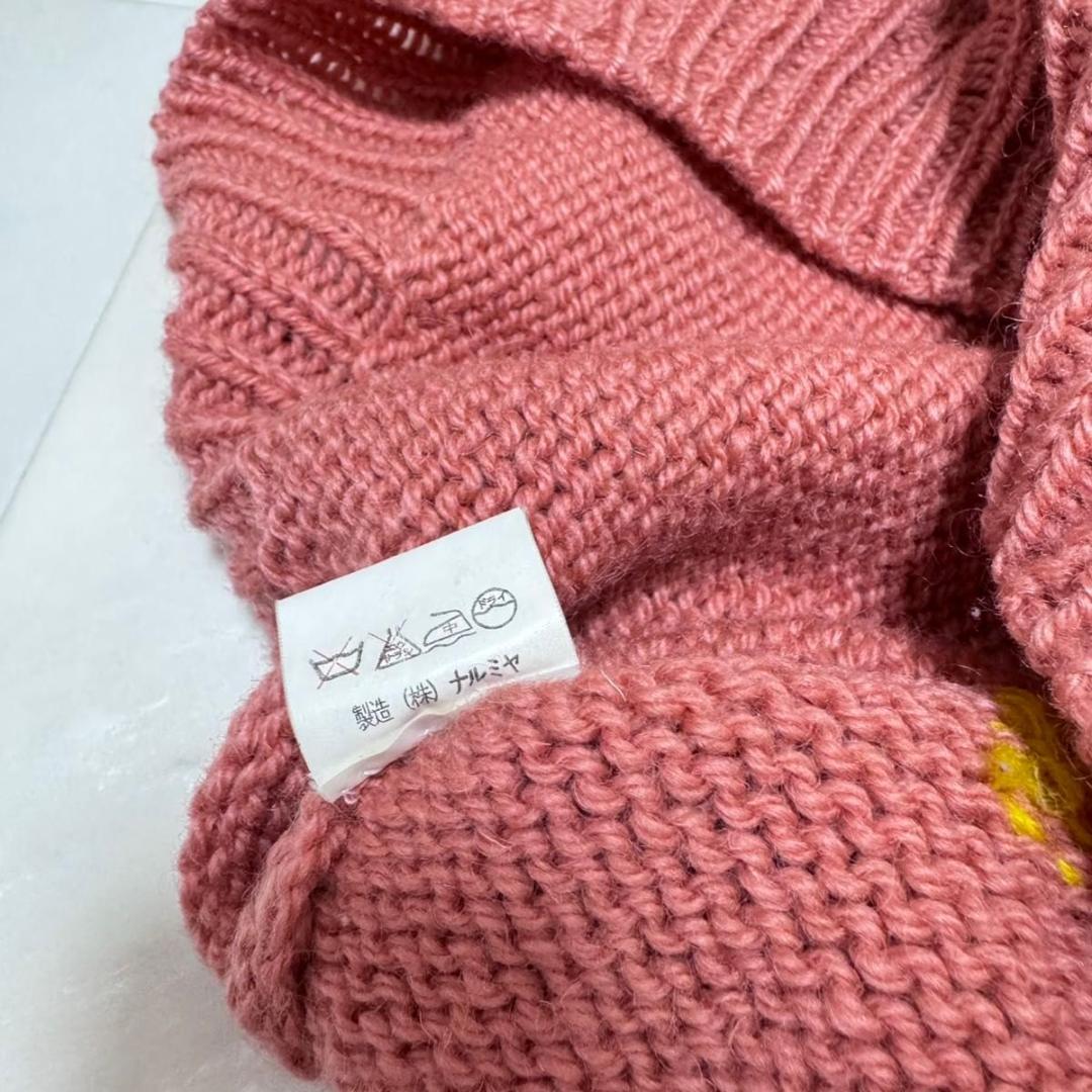 K-FACTORY 数字 図形デザイン ニットセーター ピンク ケイファクトリー