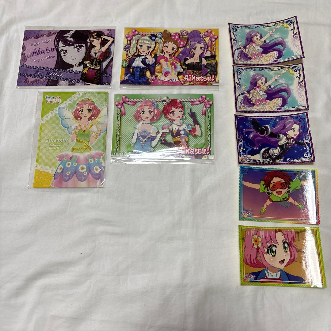 アイカツ　ポストカード４枚・ステッカー５枚