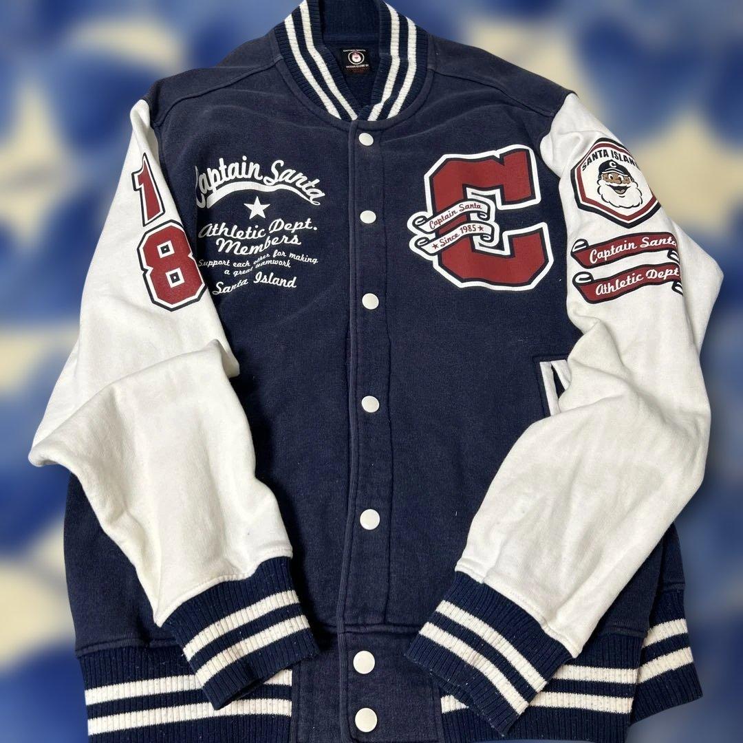 CAPTAIN SANTA スタジャン Lサイズ ネイビー/ホワイト