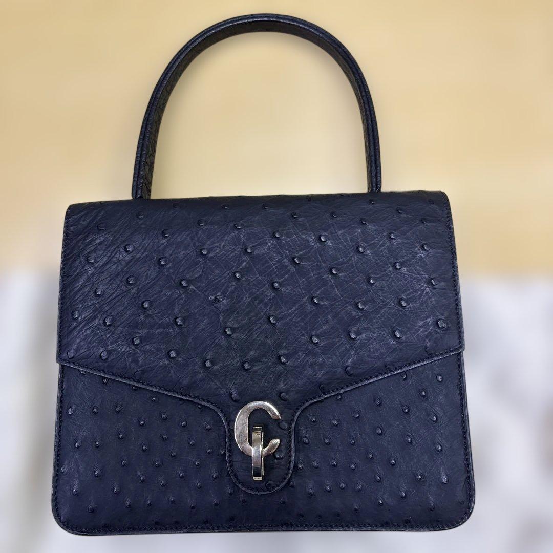 クリスチャンディオール オーストリッチ ハンドバッグ ディオール レディディオール ハンドバッグ ショルダーバッグ 2WAY