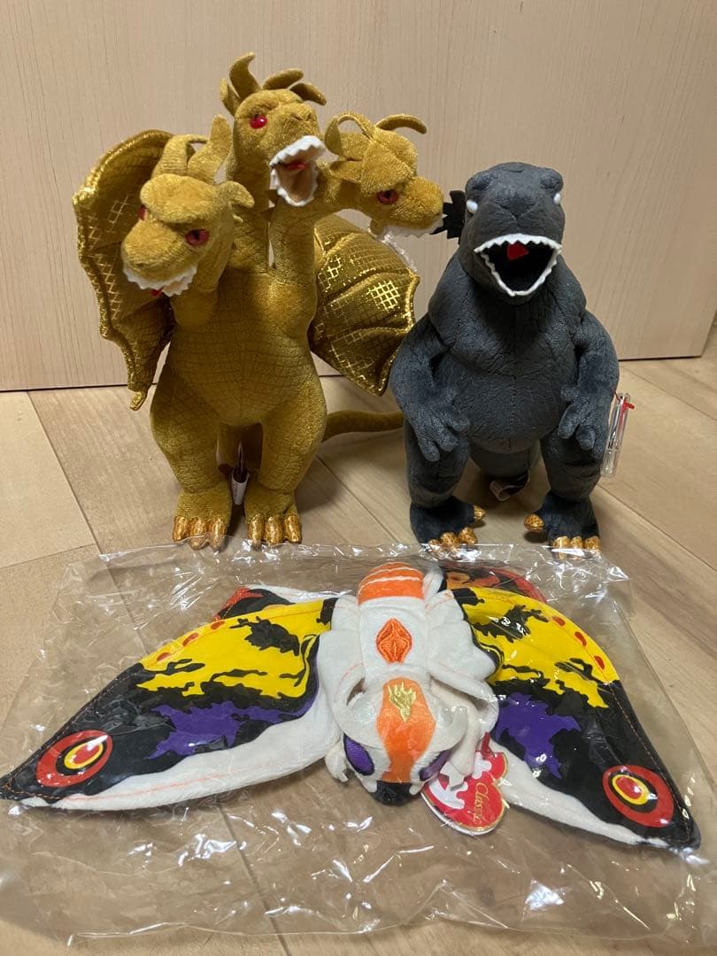 希少 Ty ビーニー ゴジラ モスラ キングギドラ大怪獣総攻撃 GMK 2001