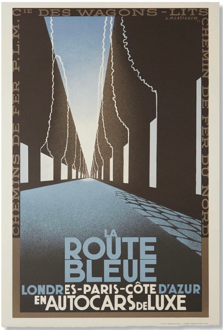 カッサンドル リトグラフ ポスター ROUTE BLEUE