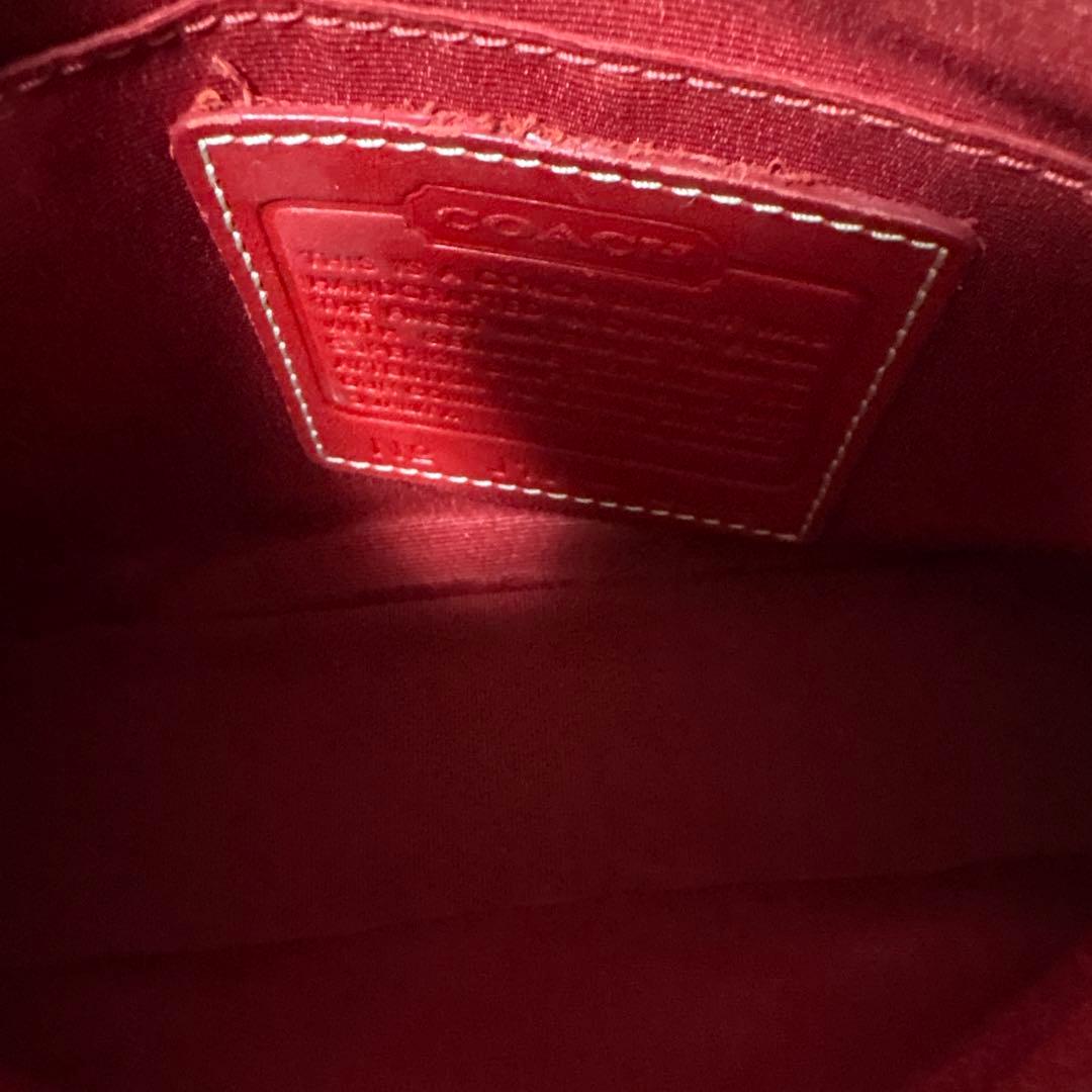 希少 COACH コーチ シグネチャー レッド アクセサリーポーチ 6094