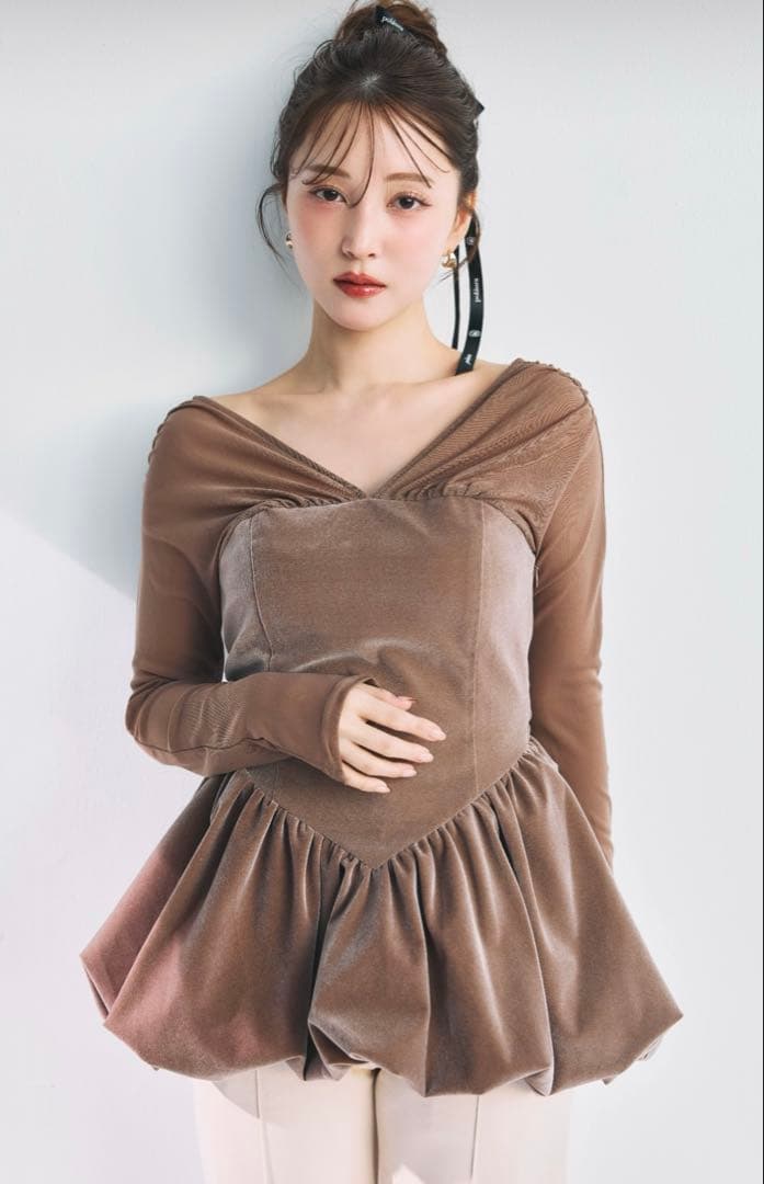 poláura ポローラ ビスチェドッキングバルーントップス mocha poláura ポローラ ビスチェドッキングバルーントップス mocha - メルカリ