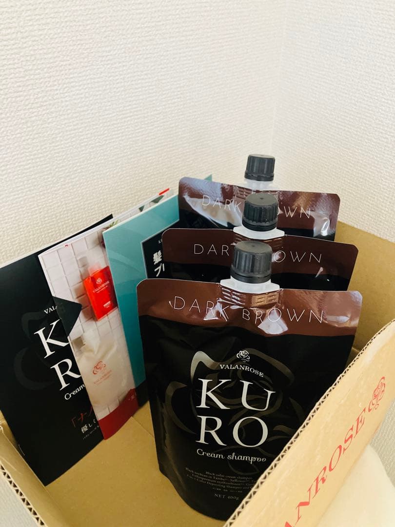 VALANROSE KURO クリームシャンプー 3個セット】ダークブラウン新品